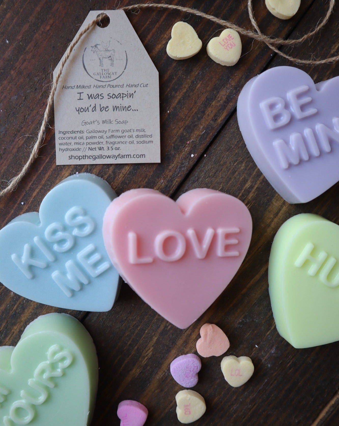 Conversation Hearts Goat's Milk Soap - Set of 2