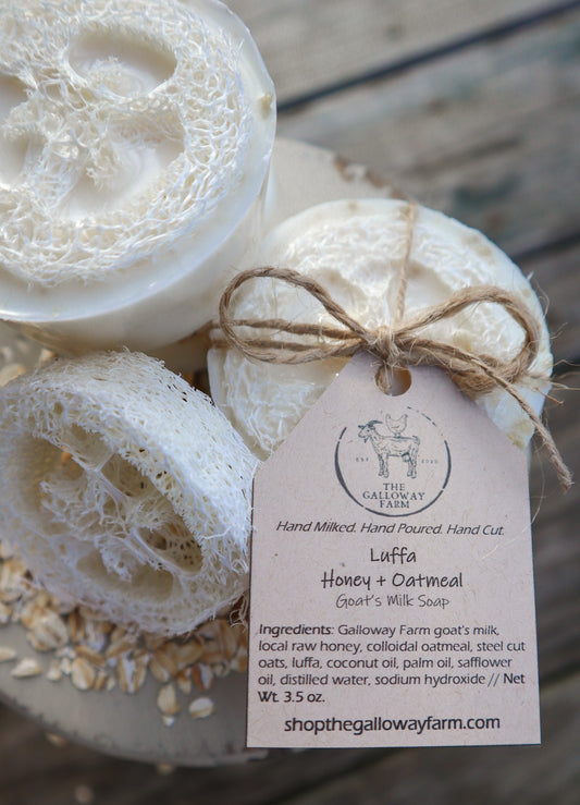 Luffa Honey + Oatmeal Goat's Milk Soap